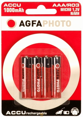 AgfaPhoto NiMH Akku Micro AAA 900 mAh 4er Pack Grün