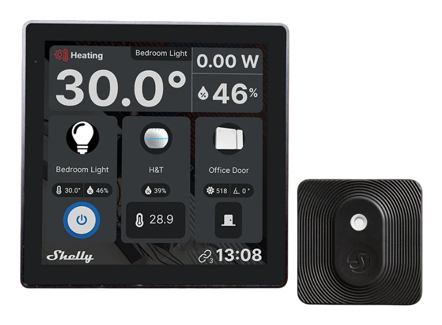 Shelly Wall Display Black & BLU H&T Black Smart-Display Unterputz WLAN Bluetooth