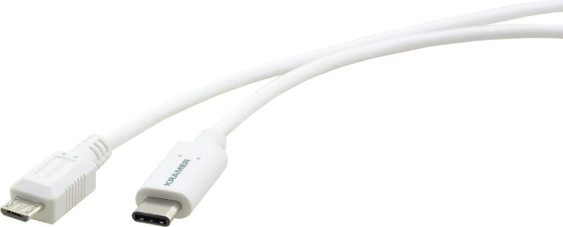 Kramer Electronics C-USB/CMICROB-6 USB Kabel 1,8 m USB C Micro-USB B Männlich Weiß (96-02357306)