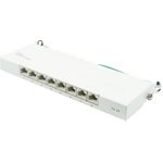 Patchpanel Desktop Cat. 6A, 8-Port, 0,5 HE, STP geschirmt, werkzeugloses Öffnen, Reinweiß (RAL9010) (GC-N0119)
