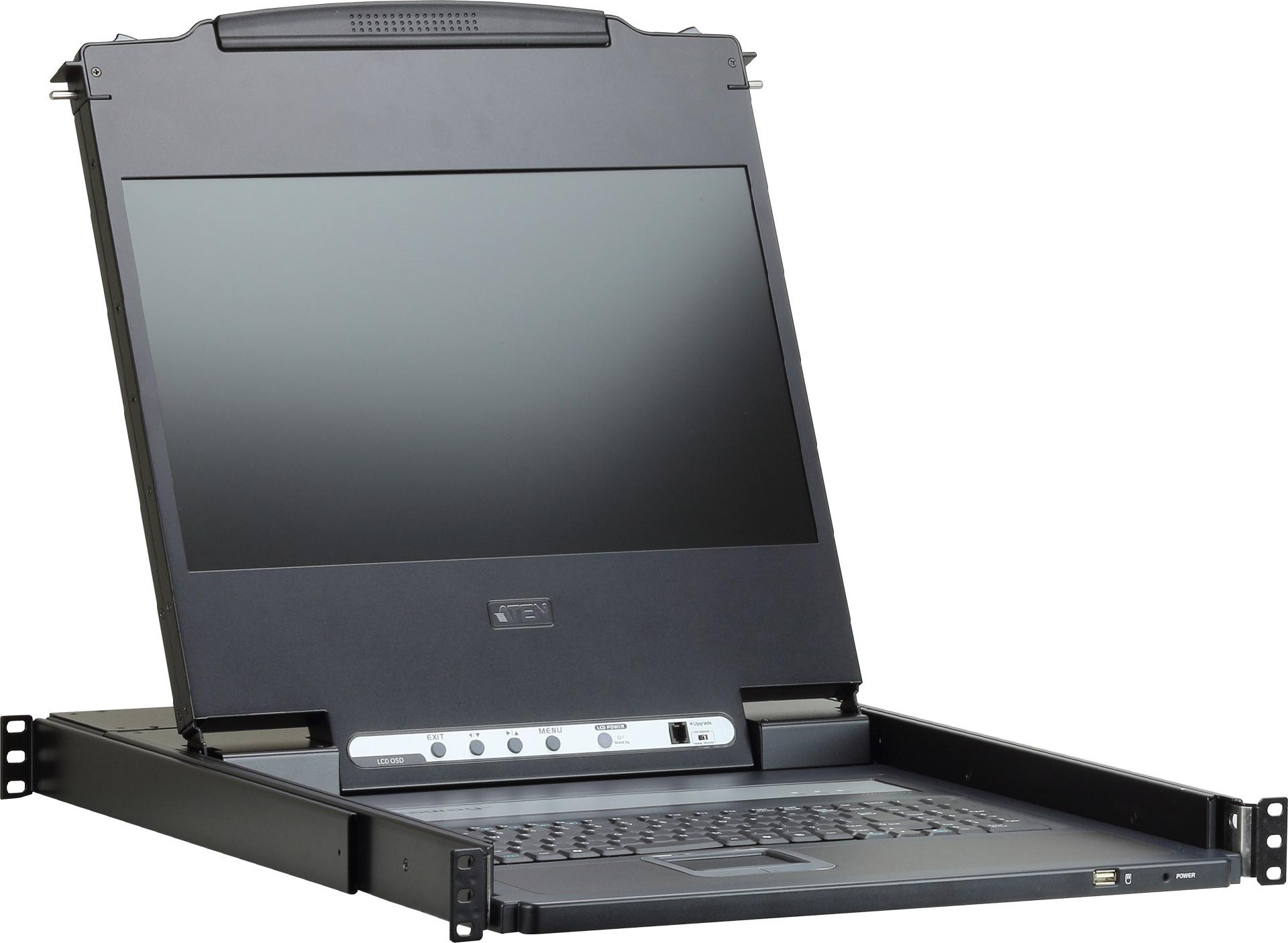 ATEN CL6700MW KVM-Konsole 17,3" Full HD HDMI DVI VGA Deutsches Layout Schwarz
