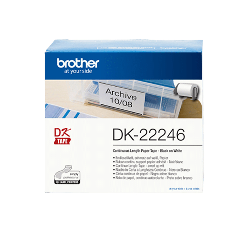 Brother DK22246 Endlosetiketten 103,6 mm x 30,48 m Thermodirekt Schwarz auf Weiß