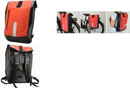 FISCHER Fahrrad-Gepäckträgertasche, rot/schwarz aus 85% PVC und 15% Polyester, wasserdicht, mit geschweißten - 1 Stück (86282)