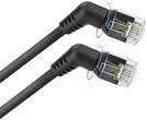 ACT Black 0.5 meters U/FTP CAT6A Slimline patch cable with angled 360? rotatable RJ45 connectors (DD1900)