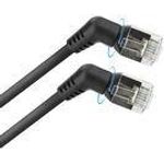 ACT Black 0.5 meters U/FTP CAT6A Slimline patch cable with angled 360? rotatable RJ45 connectors (DD1900)