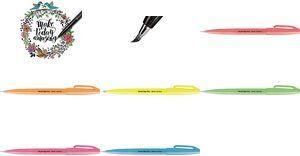 PentelArts Faserschreiber Brush Sign Pen SES15, neonpink Kalligrafiestift mit flexibler Pinselspitze, Strichstärke: - 1 Stück (SES15C-FPX)