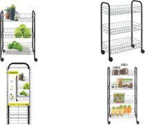 metaltex Allzweckwagen Sprinter, 3 Etagen, silber-schwarz Material: aus plastifiziertem Draht/Rohr, 3 stabile - 1 Stück (938000026)