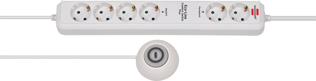Brennenstuhl Eco-Line Extension Socket Comfort Switch Plus EL CSP 24 6-way 1,5m H05VV-F 3G1,5 2 permanent, 4 switchable (1159560216)