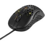 Deltaco GAM-106. Formfaktor: rechts. Geräteschnittstelle: USB Typ-A, Bewegung Auflösung: 6400 DPI, Tastentyp: Gedrückte Tasten, Knopfanzahl: 6, Scroll Typ: Rad. Energiequelle: Kabel. Produktfarbe: Schwarz (GAM-106)