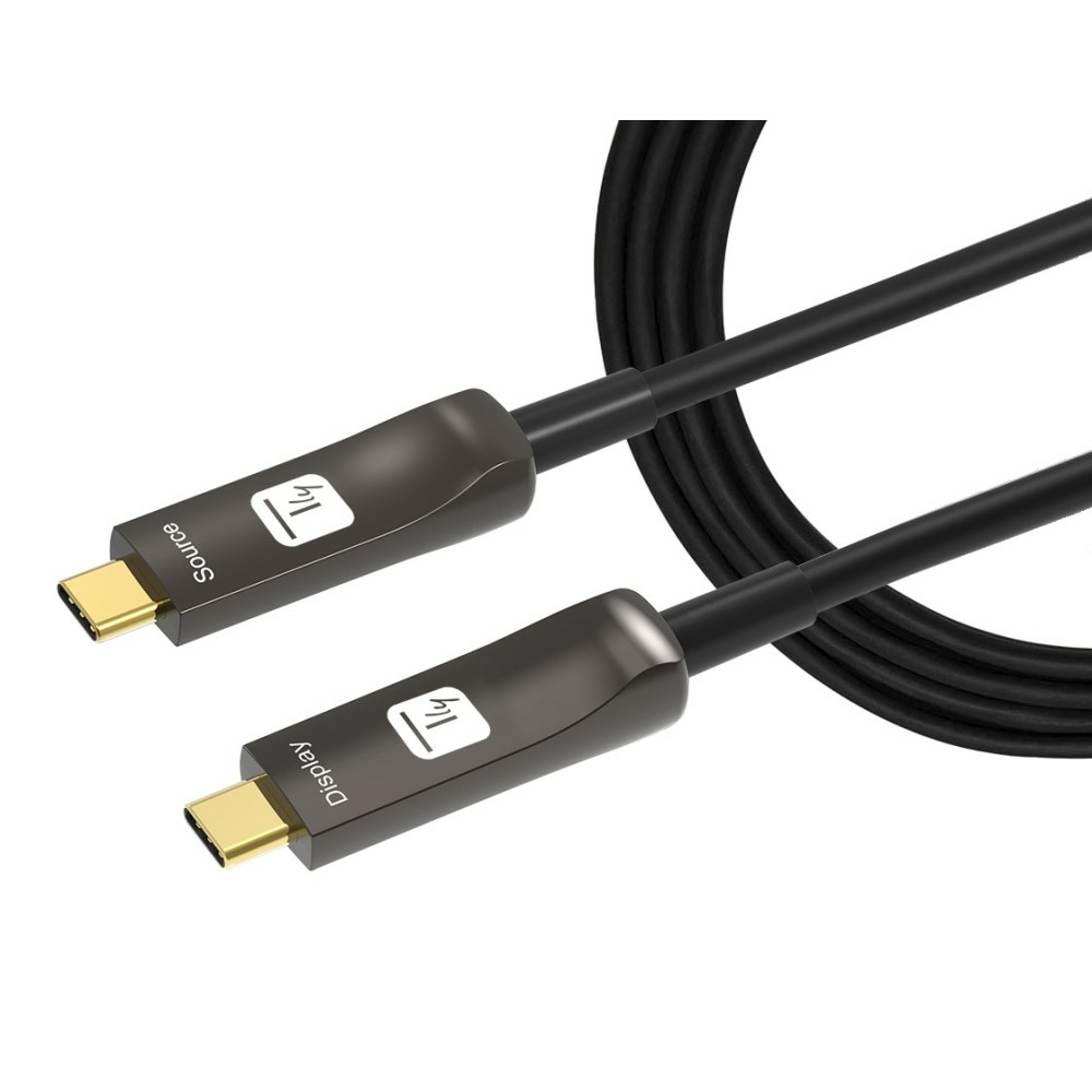 Techly USB-C AOC Kabel ICOC-U3C-HY-010 10 m 21,6 Gbit/s Schwarz