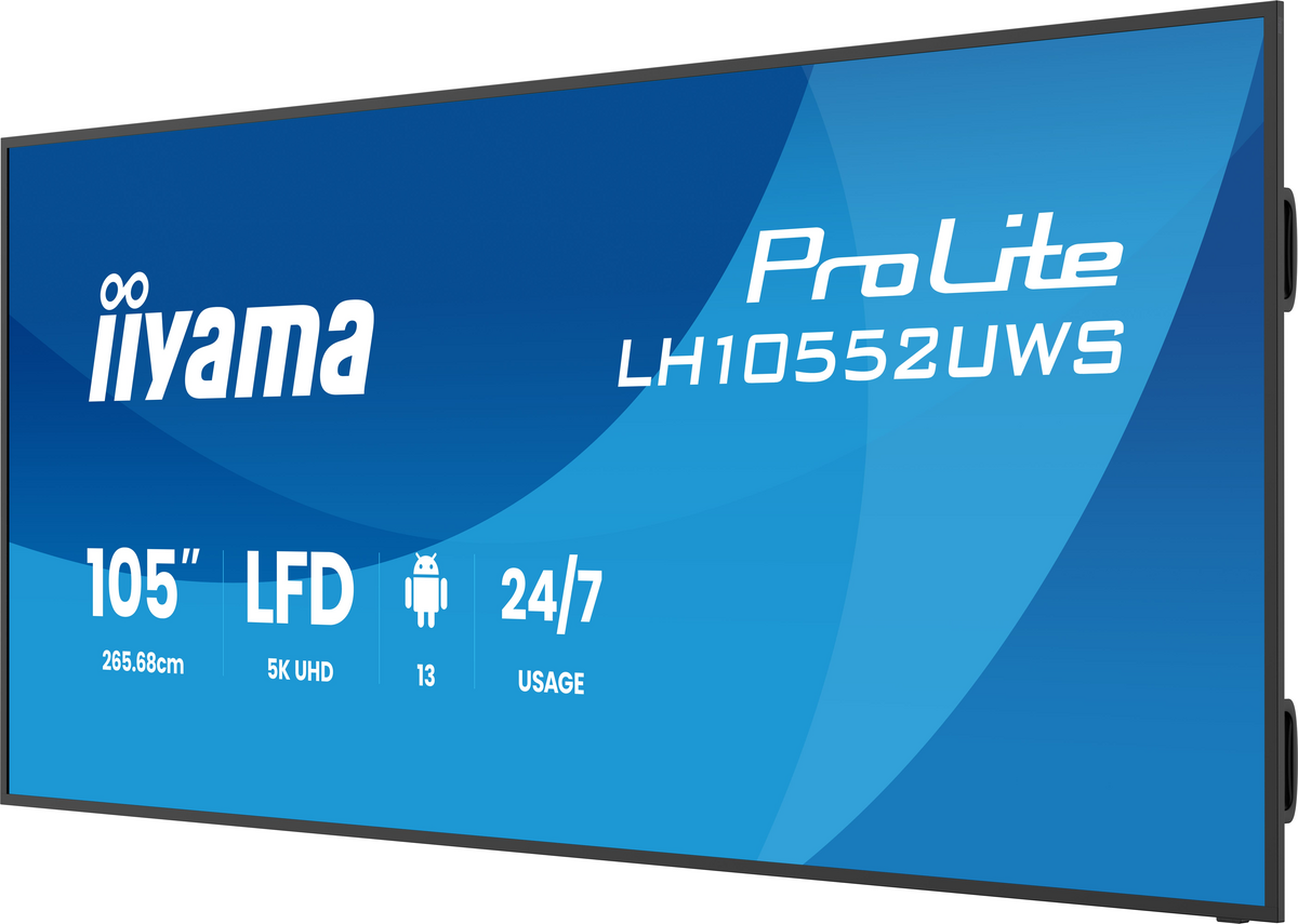 265,7cm/104.6" (5120x2160) iiyama LH10552UWS-B1AG 21:9 5K UW IPS 8ms 60Hz HDMI DisplayPort USB-C RJ45 RS-232c VESA Speaker WiFi Black (LH10552UWS-B1AG)