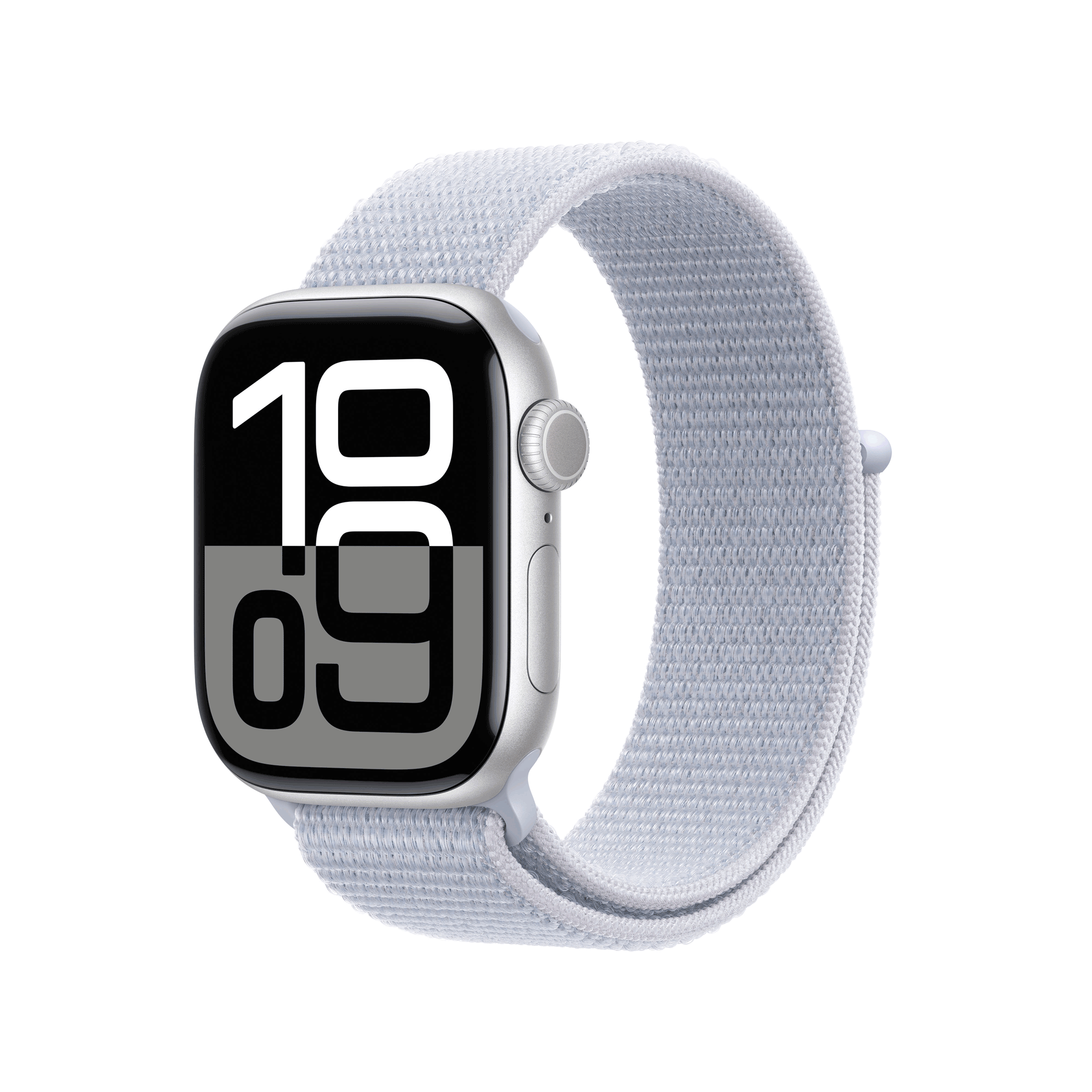 Apple Watch Series 10 GPS Cellular 42mm Silver Aluminium Case mit Blue Cloud Sport Band MWX53QF A