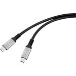 Renkforce USB-C Kabel USB4 Stecker Schwarz Aluminium-Stecker Silikon (RF-6805038)