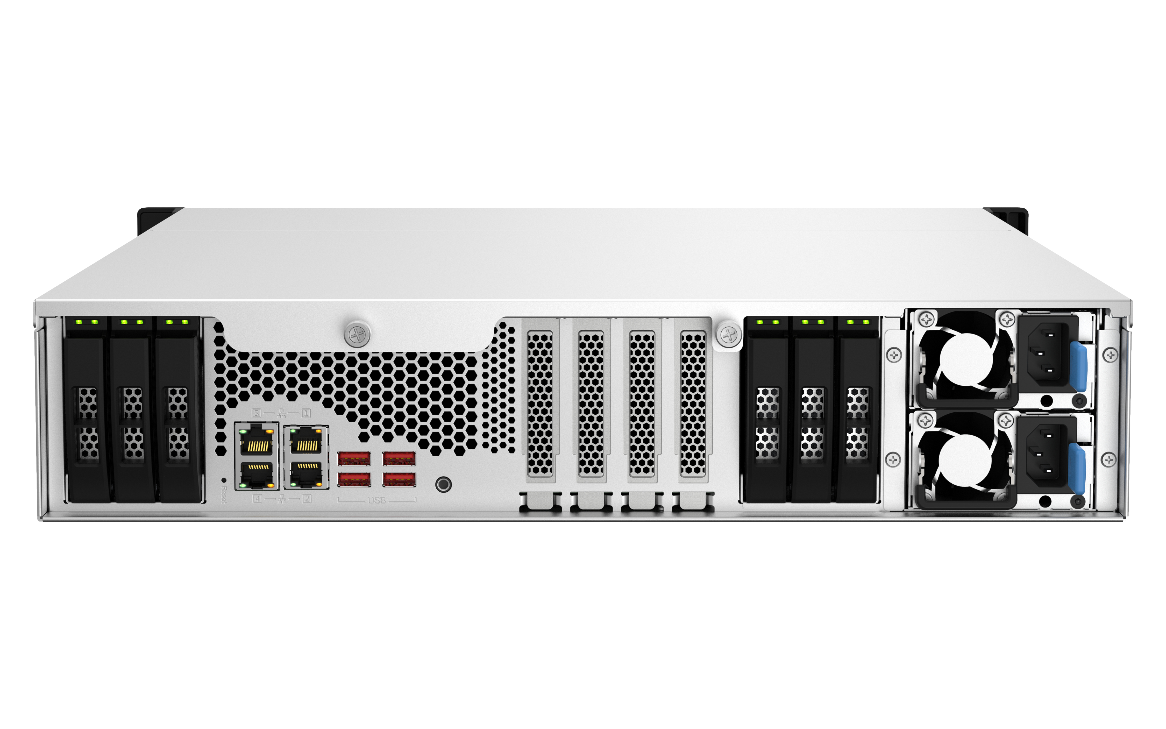 QNAP TS-H1887XU-RP NAS-Server 2U Rack 18 Schächten 16 GB RAM Schwarz, Weiß