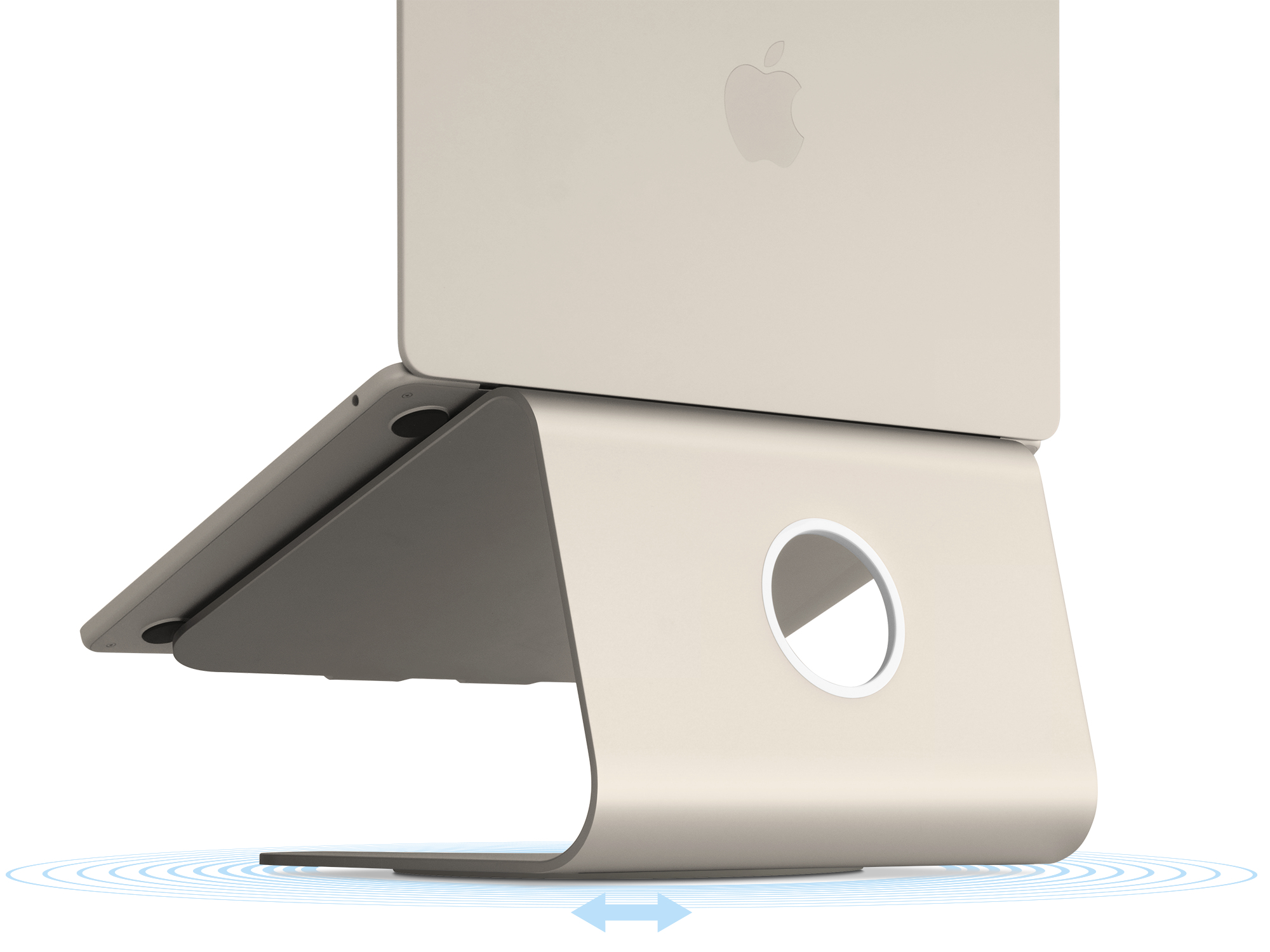 Rain Design mStand 360 Notebook-Ständer 12"–15" Aluminium Starlight