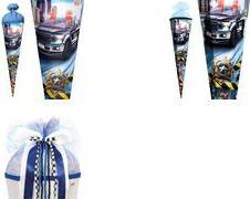 ROTH Schultüte "Polizei 911", rund, 700 mm Filzverschluss, mit stabiler ROTH-Spitze - 1 Stück (677556)