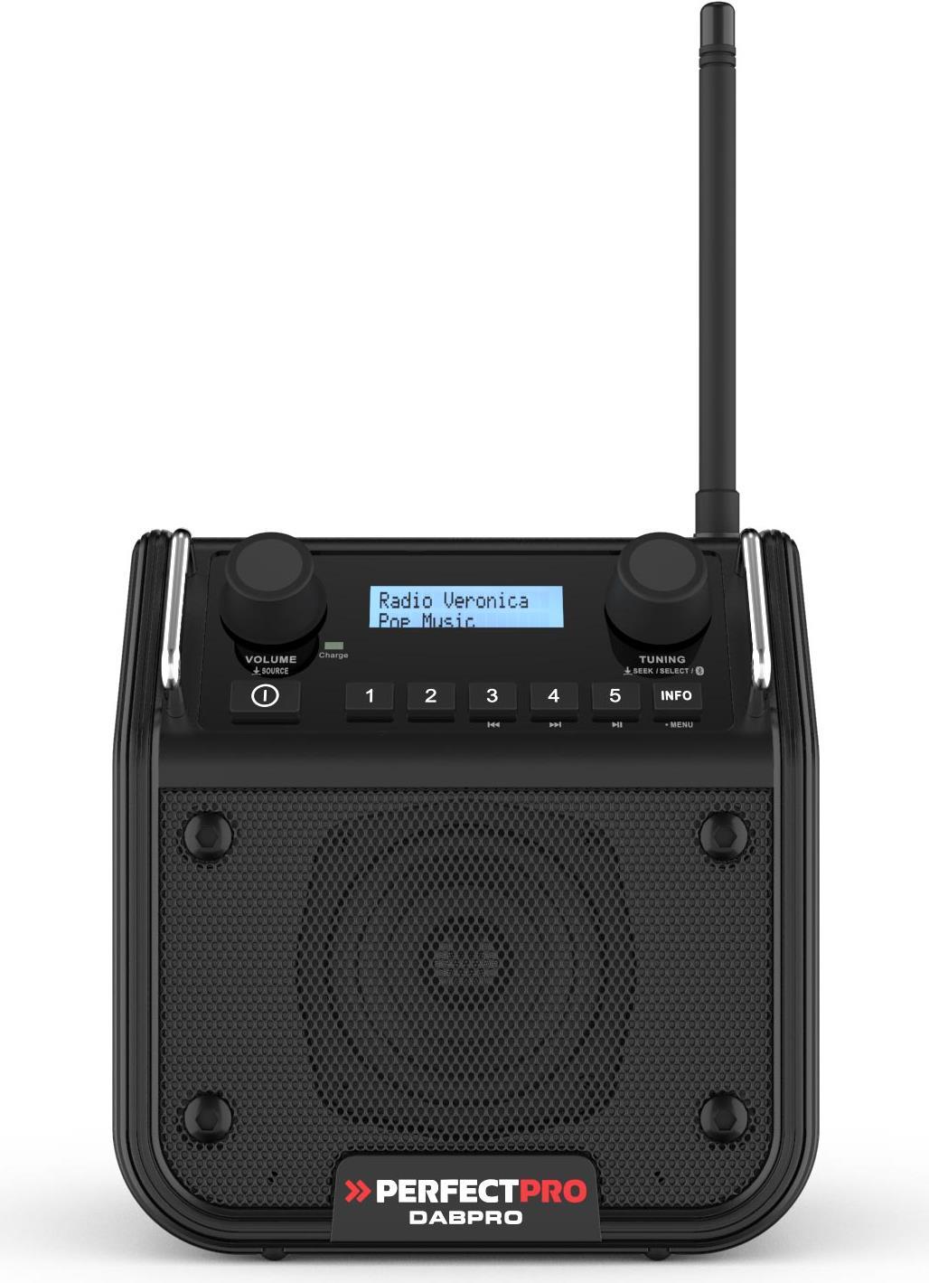 PerfectPro DABPRO Baustellenradio DAB+/FM Bluetooth Schwarz