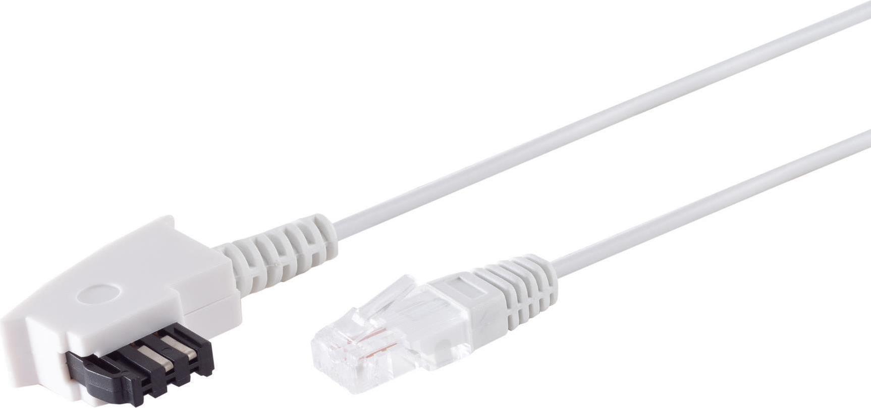 S/CONN maximum connectivity TAE-F Stecker auf RJ45 Stecker, VDSL Routerkabel, weiß, 10,0m (12-09076)