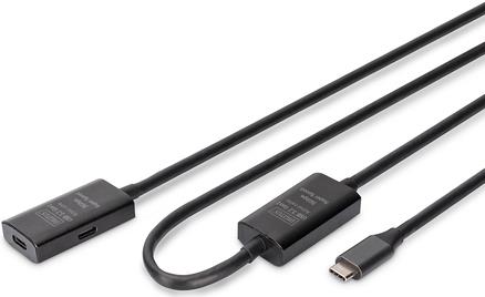 DIGITUS Aktives USB 3.2 Gen1 5G Verlängerungskabel, USB-C - USB-C, 10m (DA-73109)