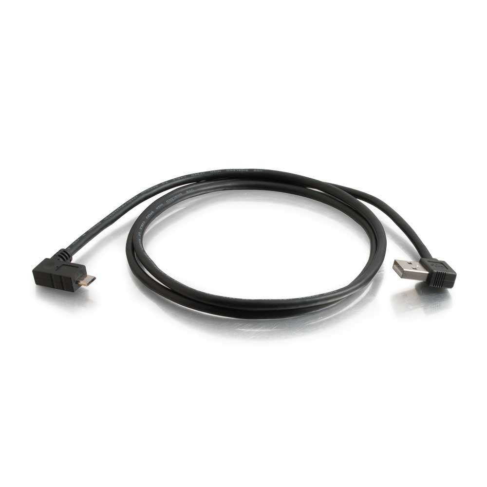 C2G USB 2.0 A Right Angle to Micro-USB B Right Angle Cable 2 m Schwarz