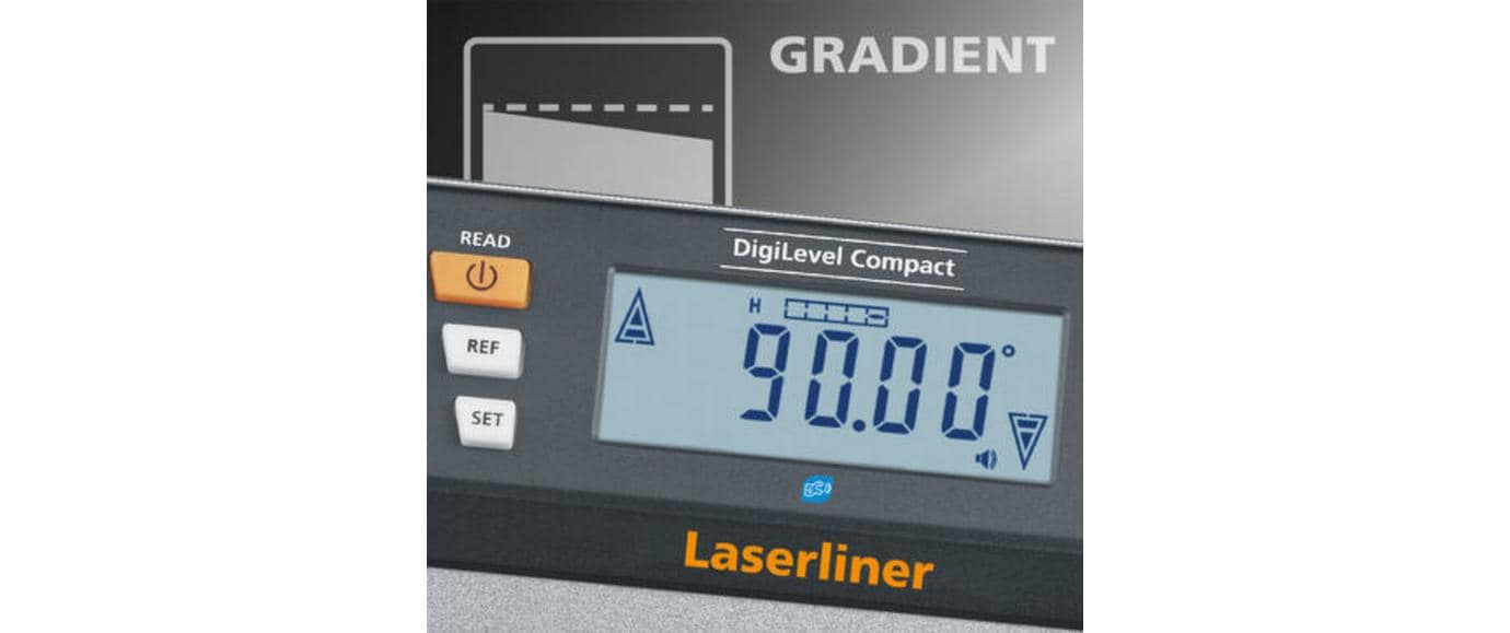 Laserliner DigiLevel Compact Digitale Wasserwaage 0,5 mm/m IP67 Schwarz