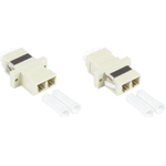 LWL Duplex Kupplung, LC (UPC) an LC (UPC), OM2, Multimode, Kunststoffgehäuse mit Flansch, Keramikhülse, grau, Good Connections® (LW-K202)