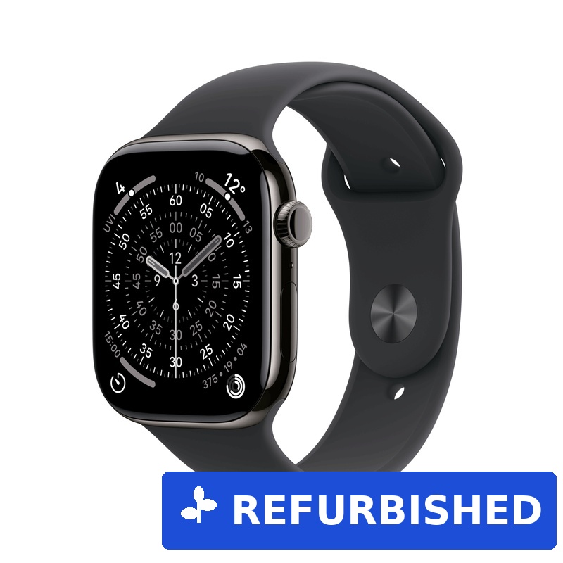 Apple Watch Series 11 GPS + Cellular 46mm Slate Titanium Case with Black Sport Band - M/L (MFD24ZR/A) (B-Ware)