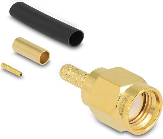 Delock RP-SMA Stecker zum Crimpen RG-174 RG-316mit passendem (91788)