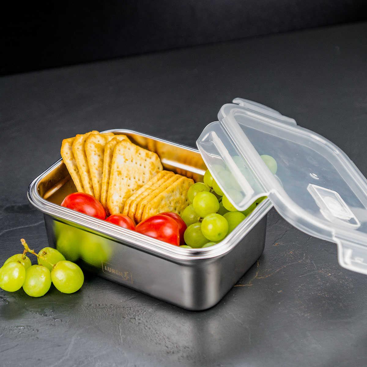 Lurch Lunchbox Safety Brotdose 1500 ml Edelstahl Transparent Silber