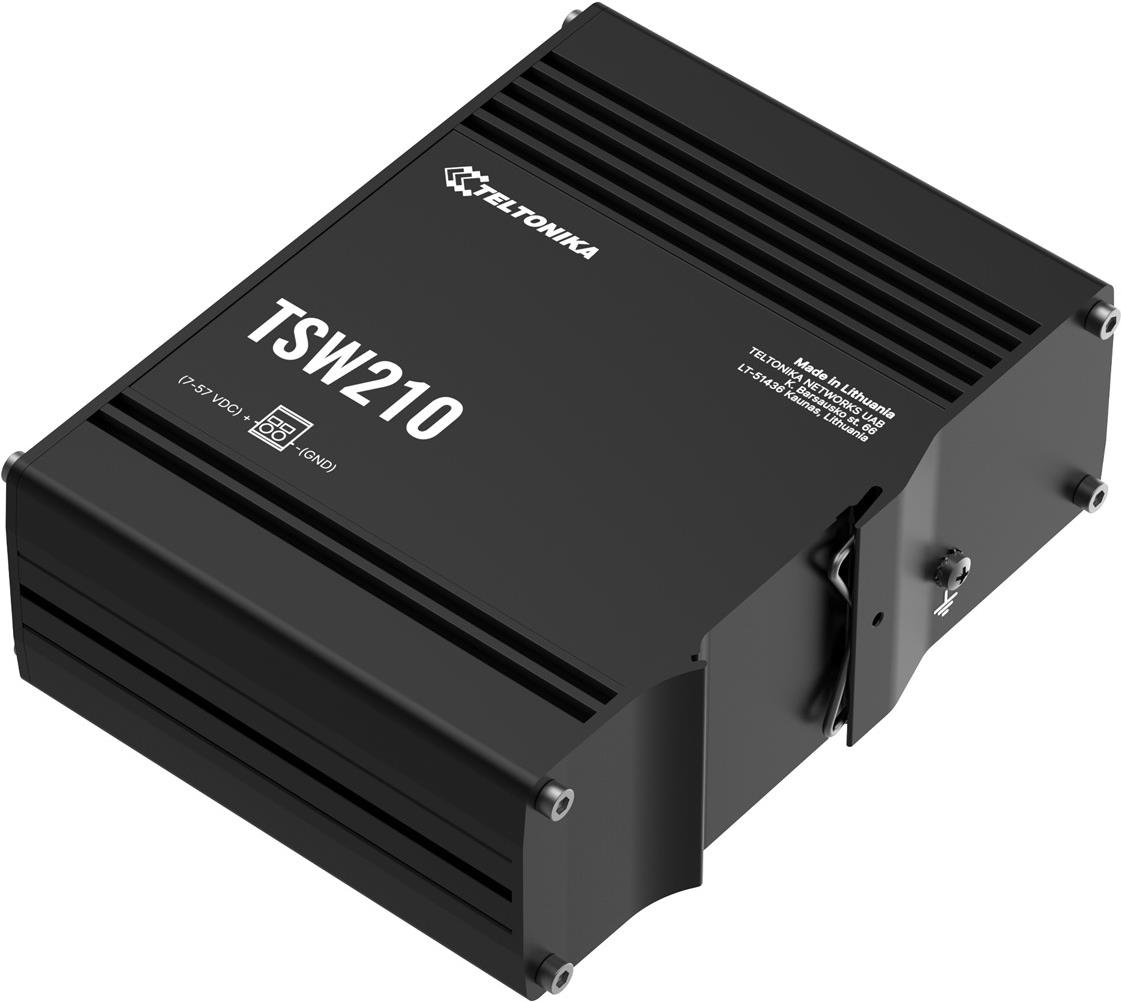 Teltonika TSW210 Industrie Unmanaged Switch 8-Port Gigabit 2-Port SFP Silber