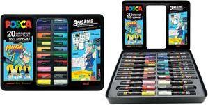 POSCA Pigmentmarker "MANGA HERO", 20er Metallbox bestehend aus: 6 x PC1MC, 7 x PC3M und 7 x PC5M - 1 Stück (M POSCA/20019)