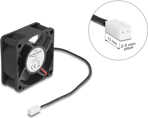 Delock Axiallüfter 5 V DC 60 x 60 25 mm schwarz (67289)