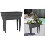 EDA Pflanztrog "OSAKA", (B)780 x (H)680 mm, anthrazit erhöhtes Pflanzgefäß, Erdvolumen: 48 Liter, Füße mit - 1 Stück (013587 G.ANT CX)