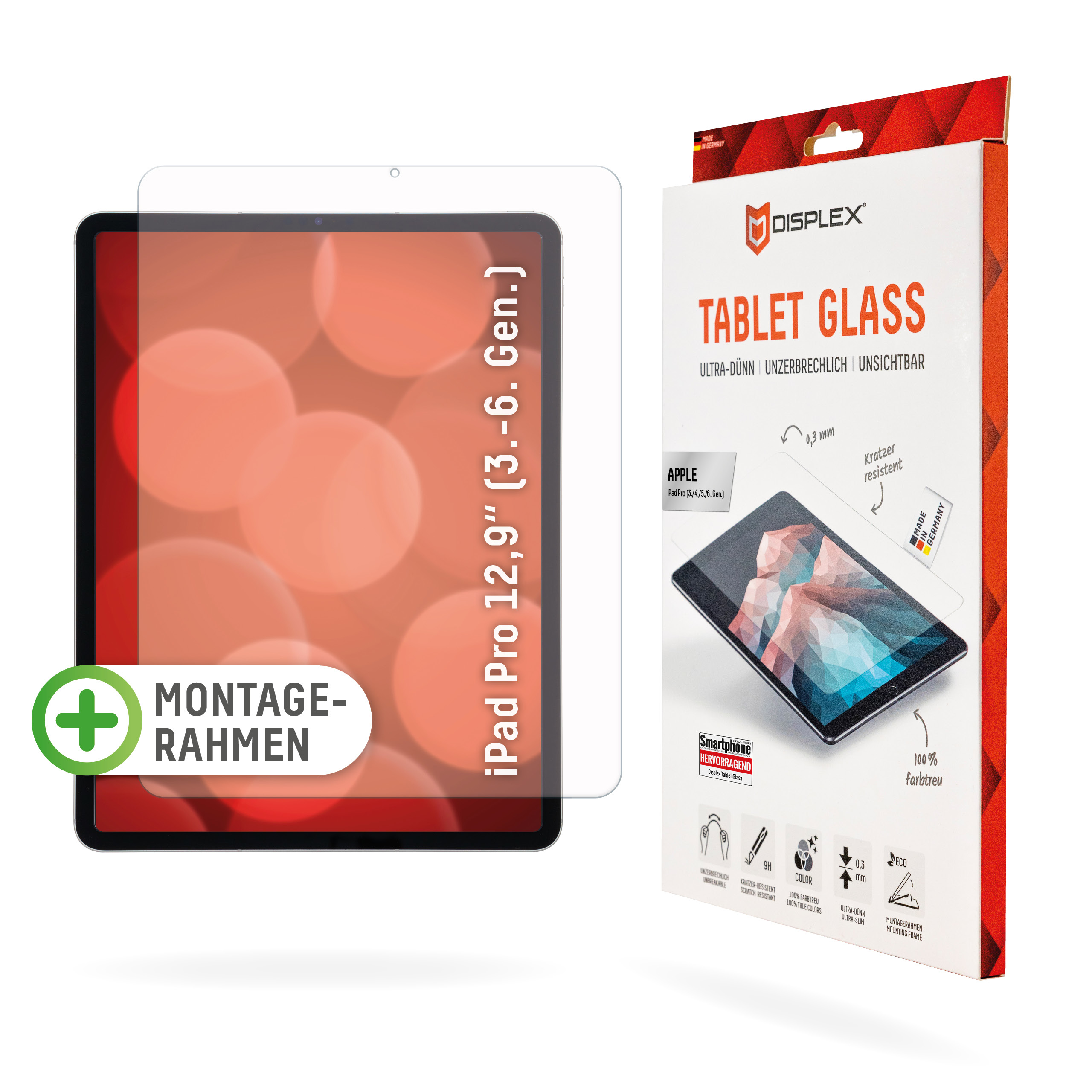 Displex Tablet Glass 12,9" 9H Gehärtetes Glas Transparent
