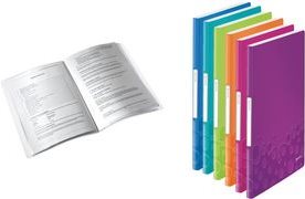 LEITZ Sichtbuch WOW, A4, PP, mit 20 Hüllen, eisblau laminierte Oberfläche, Oberflächenstruktur mit 3D-Prägung, - 1 Stück (4631-00-51)