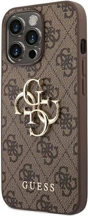 Guess PU 4G Metal Logo Case für Apple iPhone 14 Pro - brown (GUHCP14L4GMGBR)