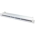 Wirewin 24-Port 19\" KAT6A Patch Panel, geschirmt, LSA+, Hellgrau Patch Panele (DVP-WW-K6A 24)