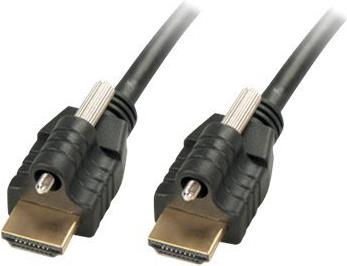 Lindy Premium HDMI HEC High Speed Kabel mit Ethernet & 2x Steckerschloss, Typ A/A, 5m Monitorkabel für digital angesteuerte Monitore, Projektoren, Plasma- und LCD-TVs nach dem HDMI Standard in höchster Qualität (41388)