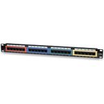 Intellinet 24-Port Cat5e Patchpanel, UTP, 48,30cm (19"), 1 HE, farbkodiert (513678)