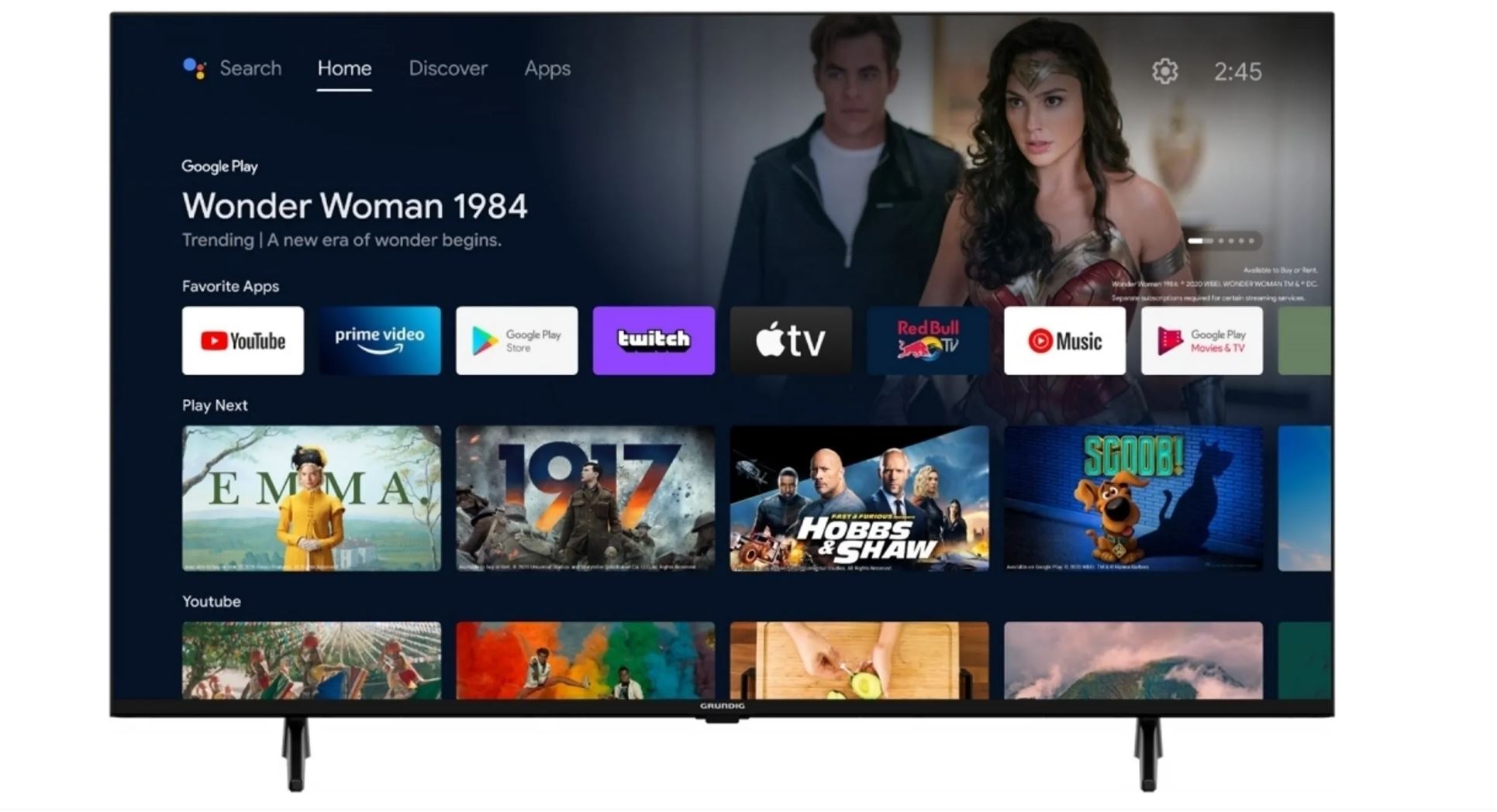 Grundig 65 VCE 223 165,10cm (65")  LED-Fernseher 3.840x2.160 Pixel 4K Ultra HD Schwarz [Energieklasse E] (AU3T00)