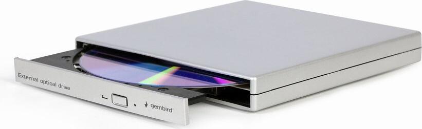 Gembird DVD-USB-021-SV Externes USB-DVD-Laufwerk, silber (DVD-USB-021-SV)