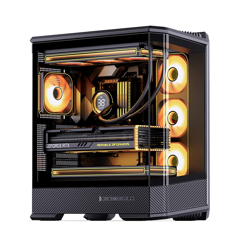 Jonsbo D400 Midi Tower ATX Tempered Glass Schwarz