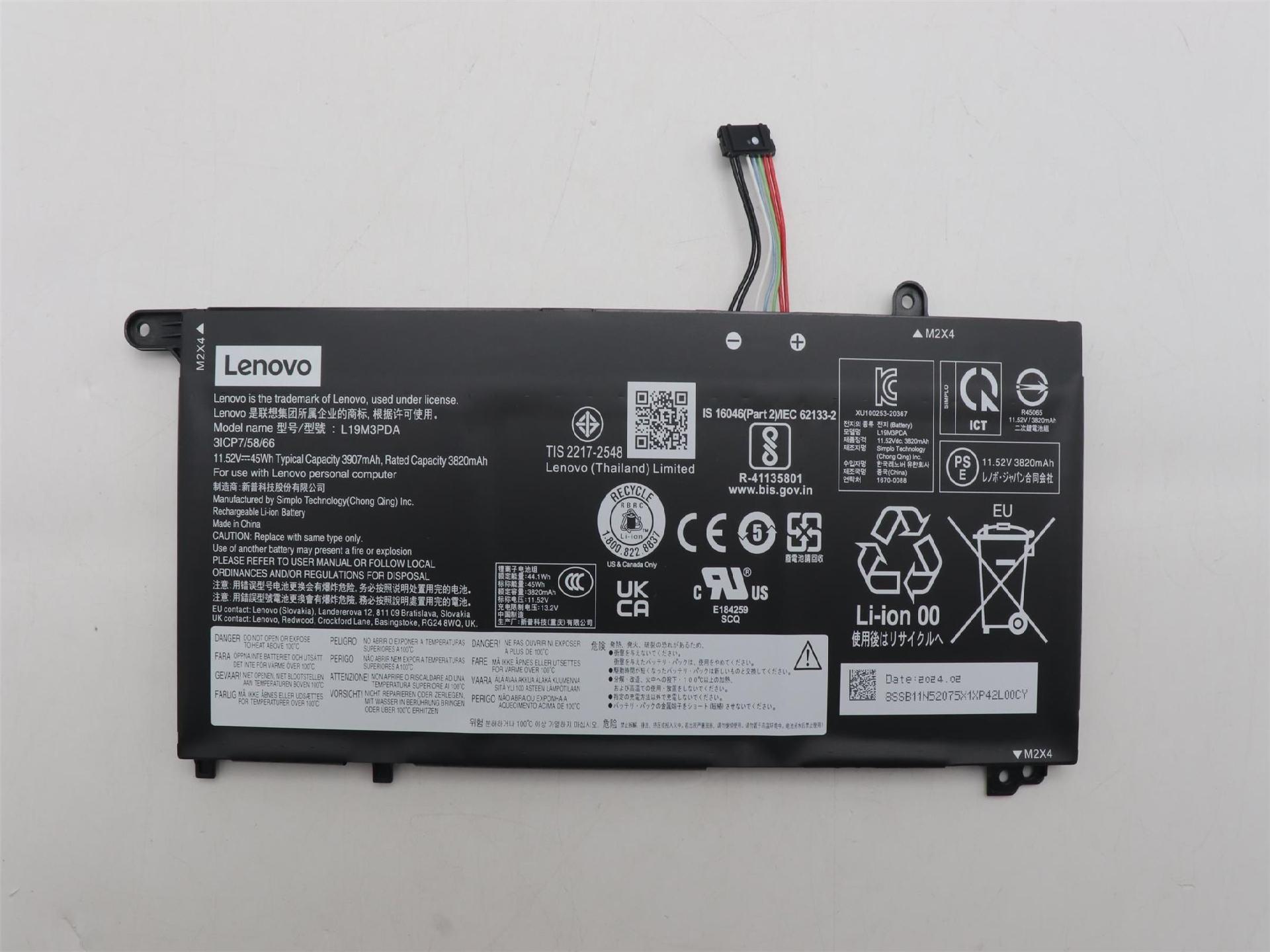 Lenovo 5B11N52054 Akku 45Wh Original 3 Zellen (5B11N52054)