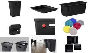 plast team Deckel AVEDORE, für 10 Liter Mülleimer, schwarz Maße: (B)246 x (T)192 x (H)21 mm, Material: Recycled - 1 Stück (28250800)