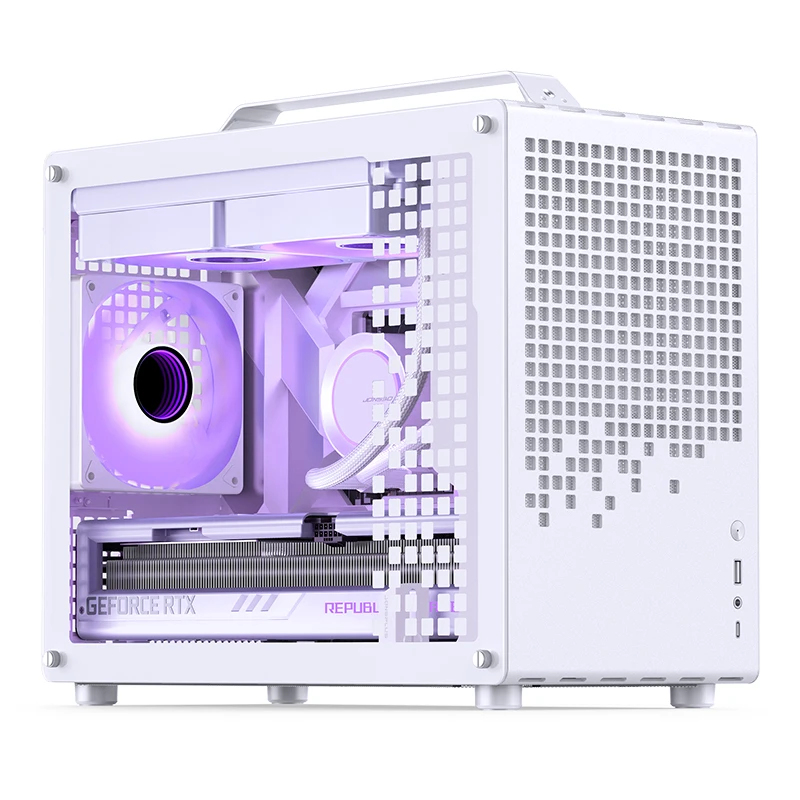 Jonsplus Z20 Micro-ATX Gehäuse Mini Tower mit Tragegriff, Weiß