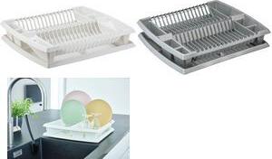 plast team Geschirrablaufkorb mit Tablett, silber Material: PP, Abtropfschale fängt das ablaufende Wasser ab, - 1 Stück (13480802)