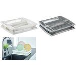 plast team Geschirrablaufkorb mit Tablett, silber Material: PP, Abtropfschale fängt das ablaufende Wasser ab, - 1 Stück (13480802)