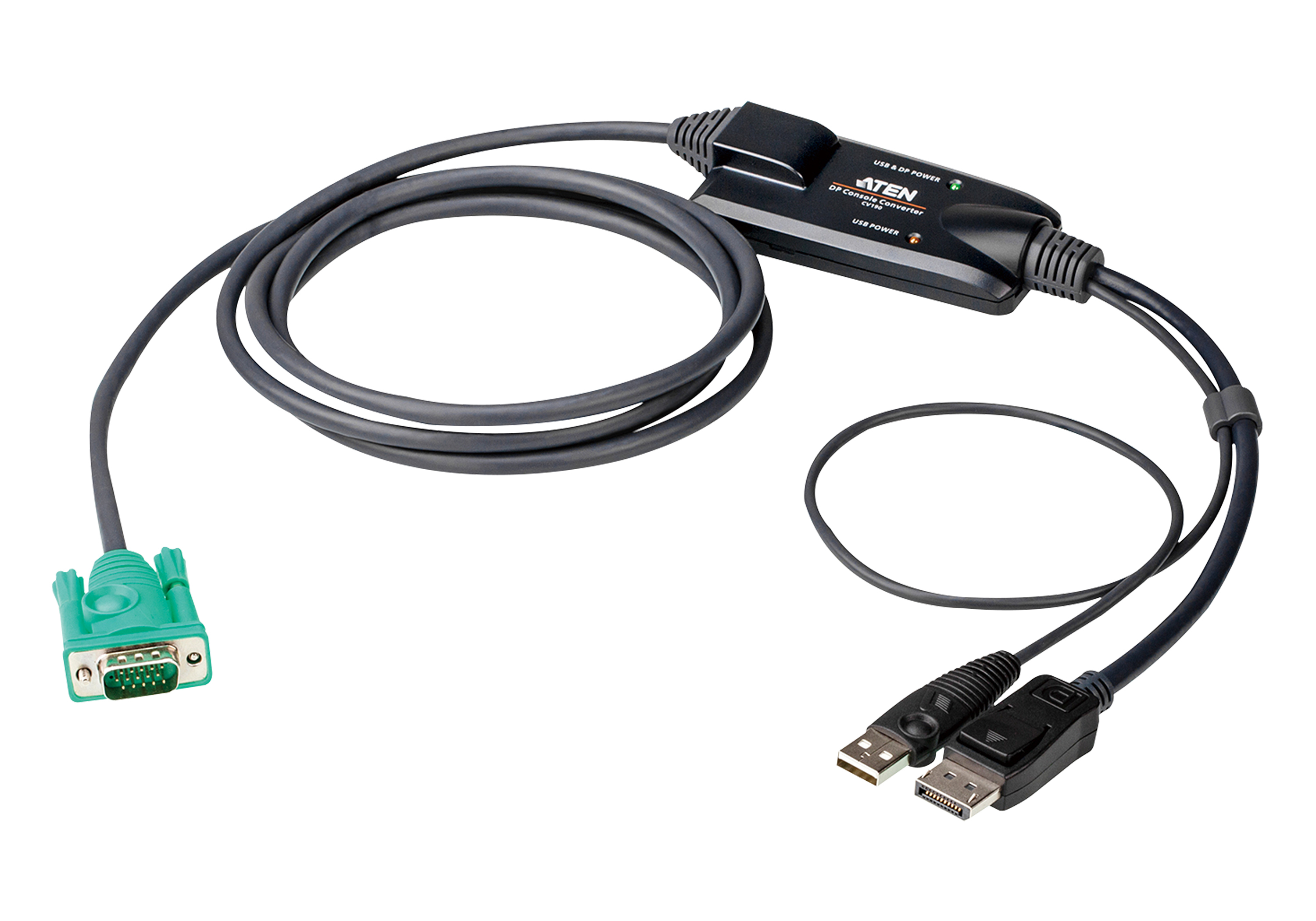ATEN CV190 KVM-Kabel DisplayPort USB 1,8 m Schwarz