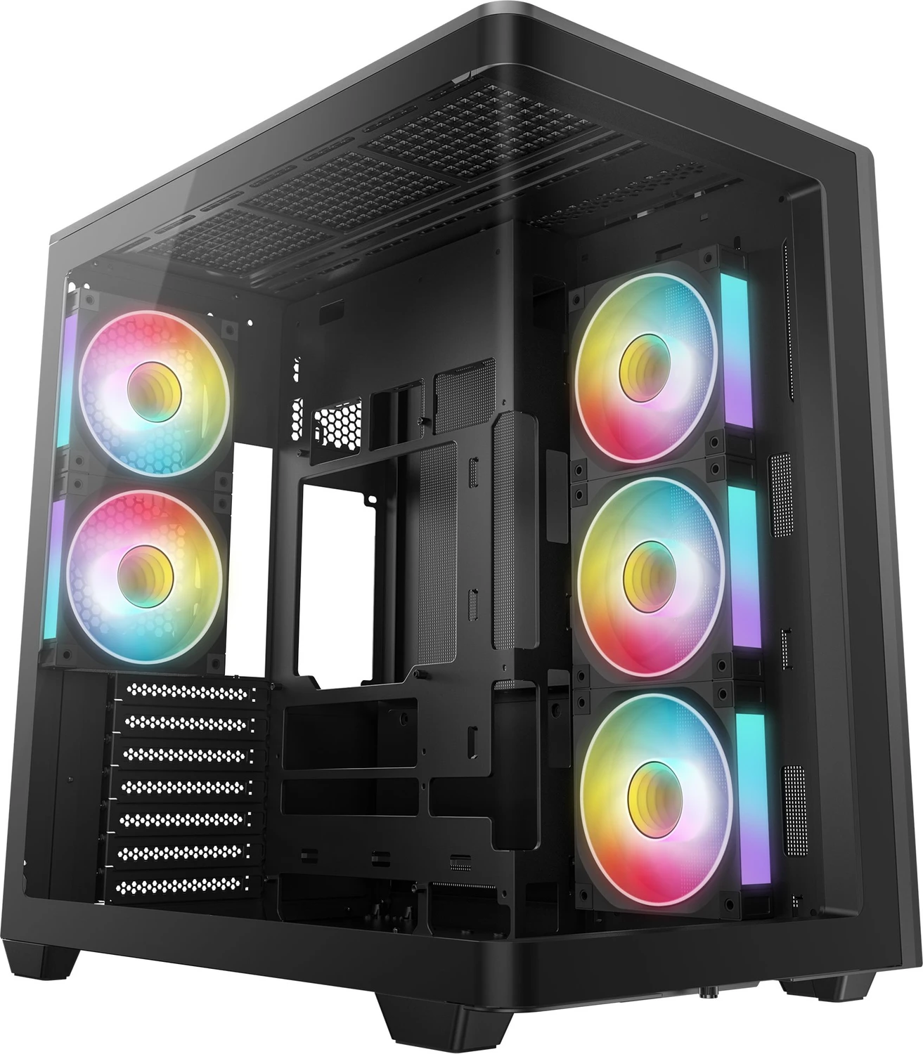 DeepCool CG590U 5F Midi-Tower PC-Gehäuse Schwarz ARGB ITX/micro ATX/ATX (R-CG590U-BKAGA5-G)