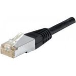 Patchkabel F/UTP, CAT.6a, schwarz, 15,0 m Für 10 Gigabit/s, mit besonders schmalem Knickschutz (850021)